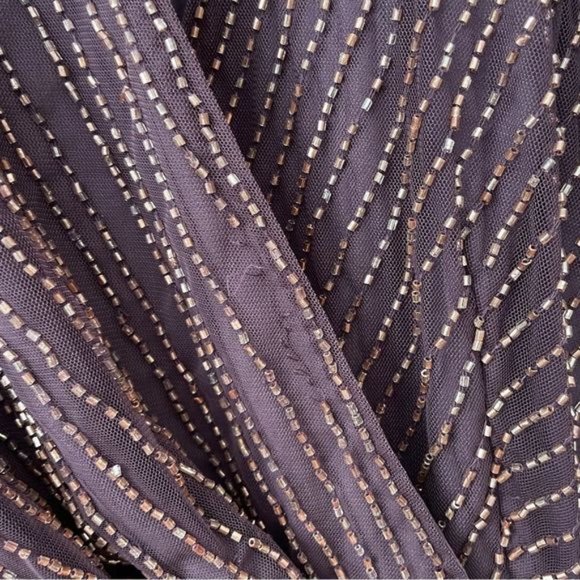 Asos?Design Mauve Surplice Beaded Midi Dress With Back Cutout - Picture 6 of 9